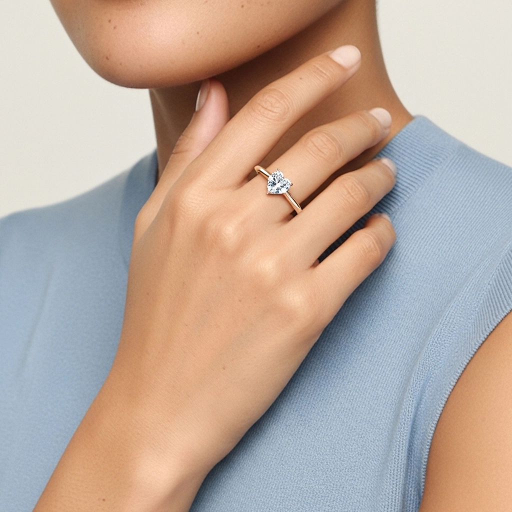 1.00ct Moissanite Bague de fiançailles Or rose 14 carats