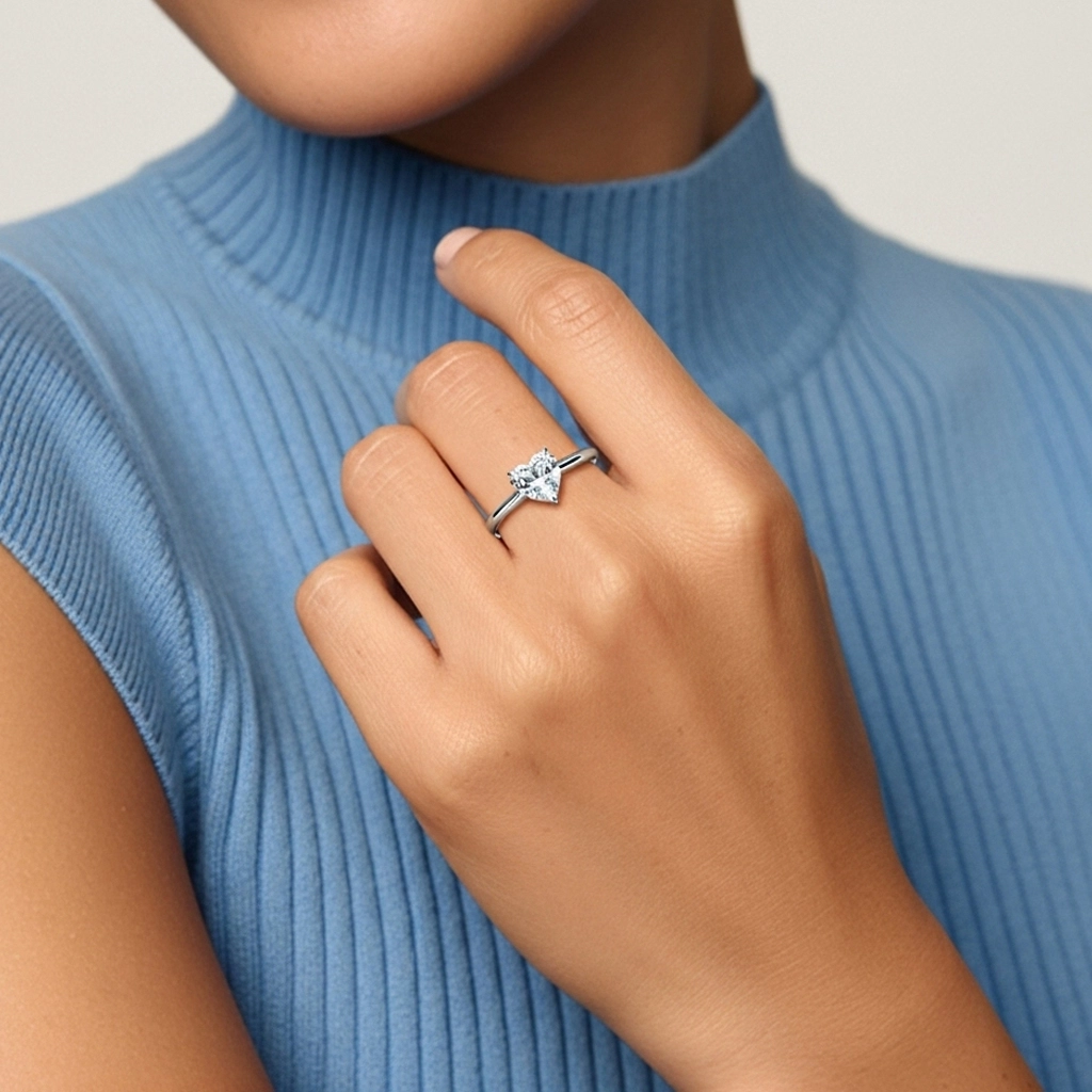 1.00ct Moissanite Bague de fiançailles Platine