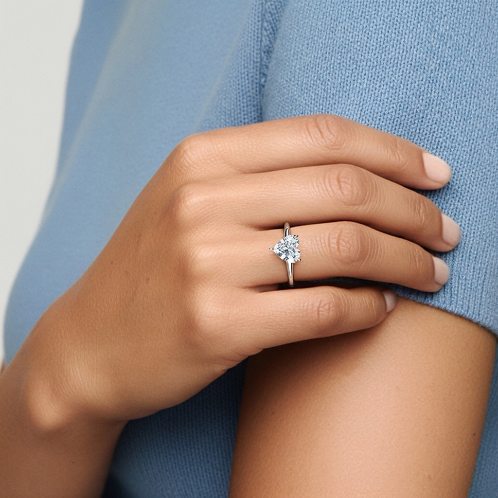 1.00ct Moissanite Bague de fiançailles Platine