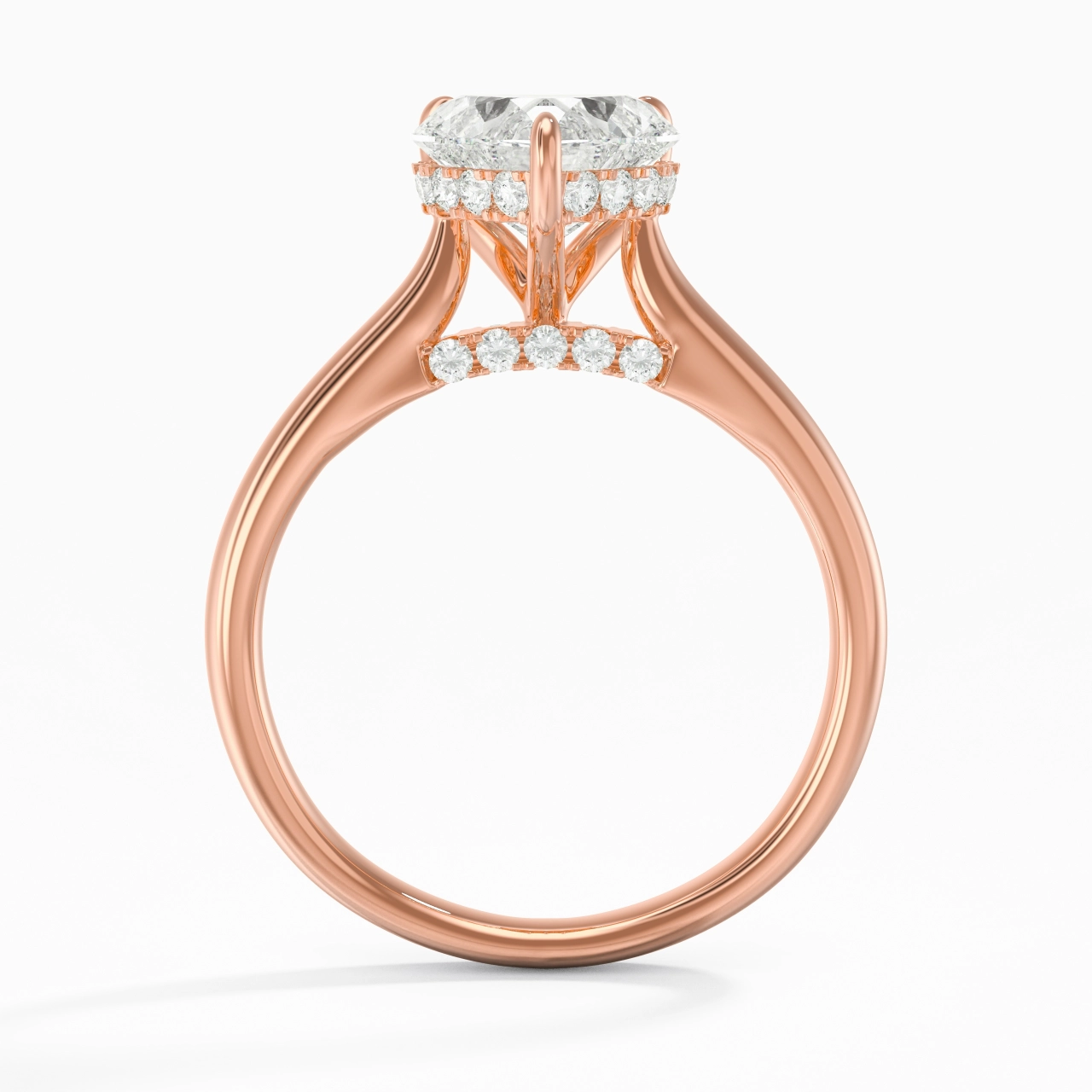 2.00ct Moissanite Engagement Ring 18K Rose Gold