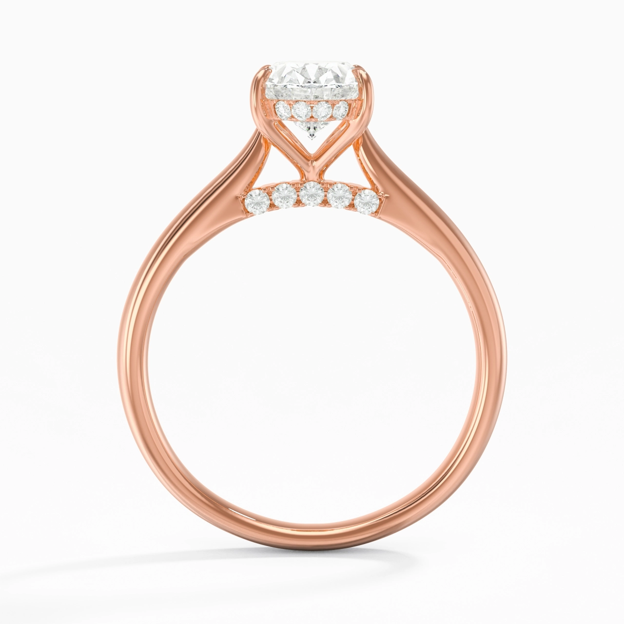 1.50ct Moissanite Engagement Ring 18K Rose Gold