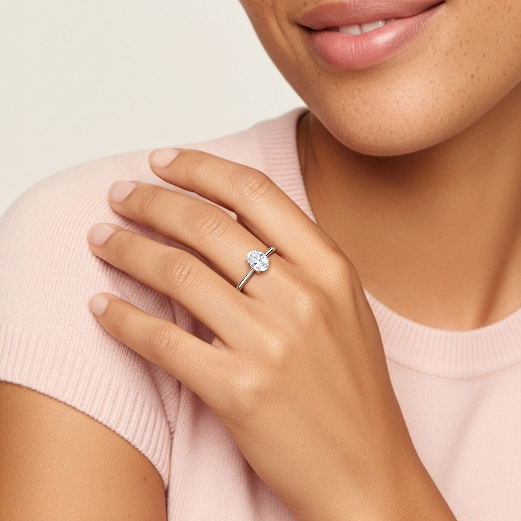 1.00ct Moissanite Bague de fiançailles Or rose 18 carats