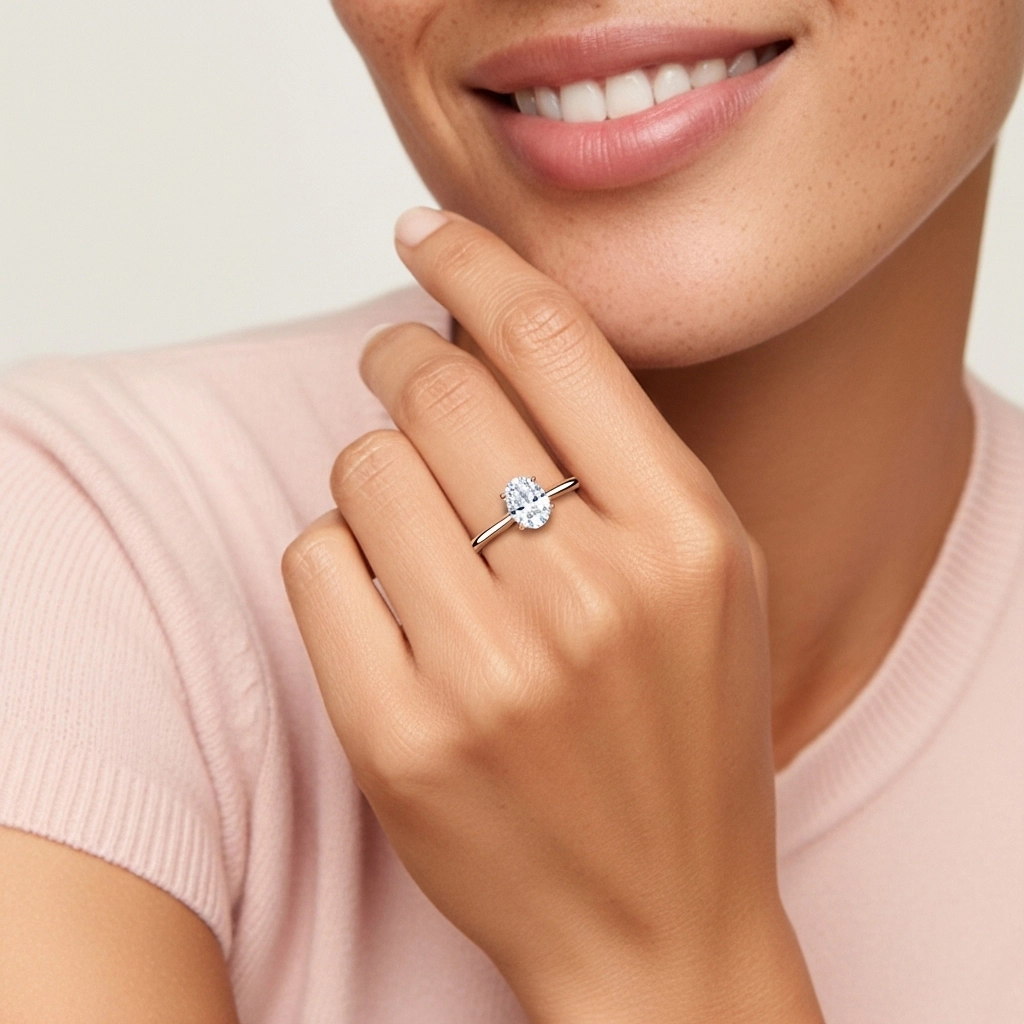 1.00ct Moissanite Bague de fiançailles Or rose 18 carats