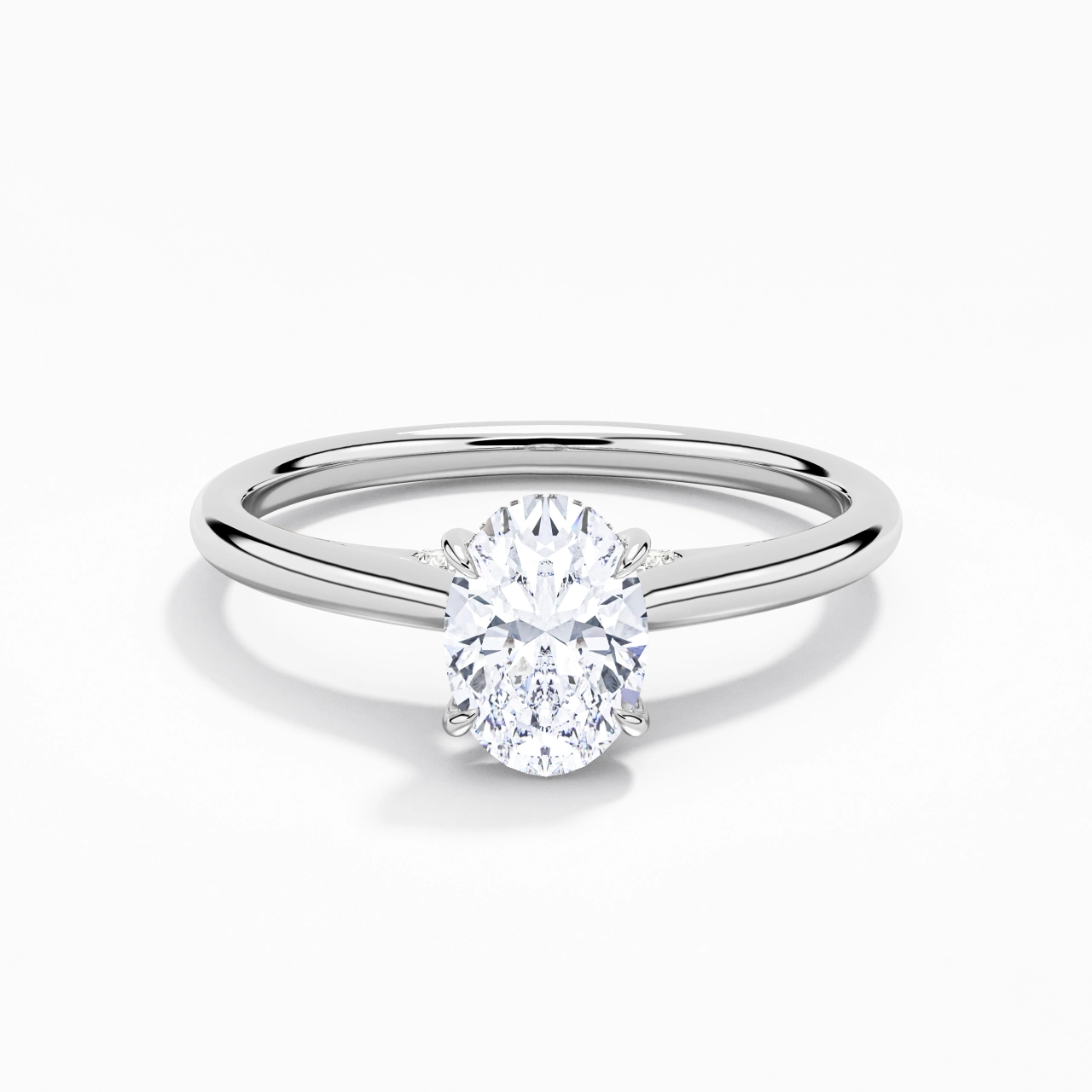 1.00ct Moissanite Bague de fiançailles Or blanc 18 carats