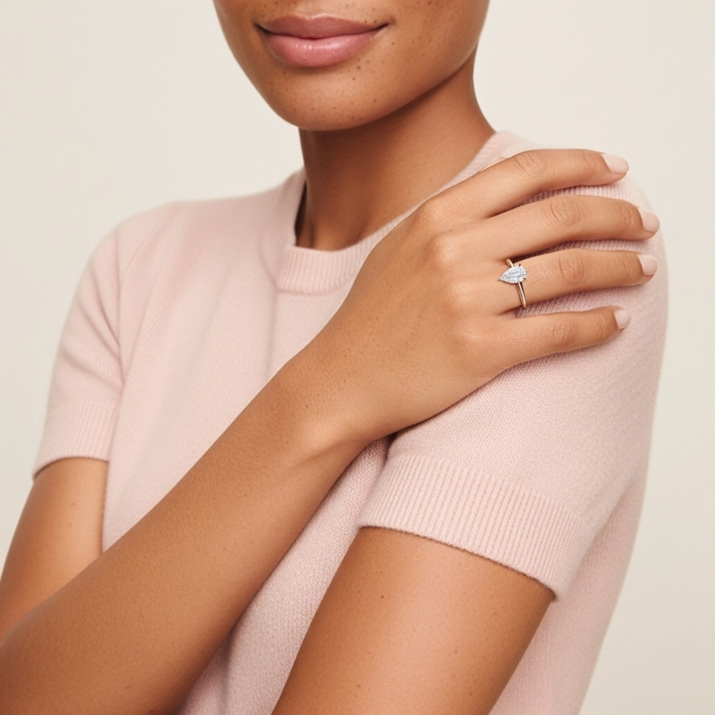 1.00ct Moissanite Bague de fiançailles Or rose 18 carats