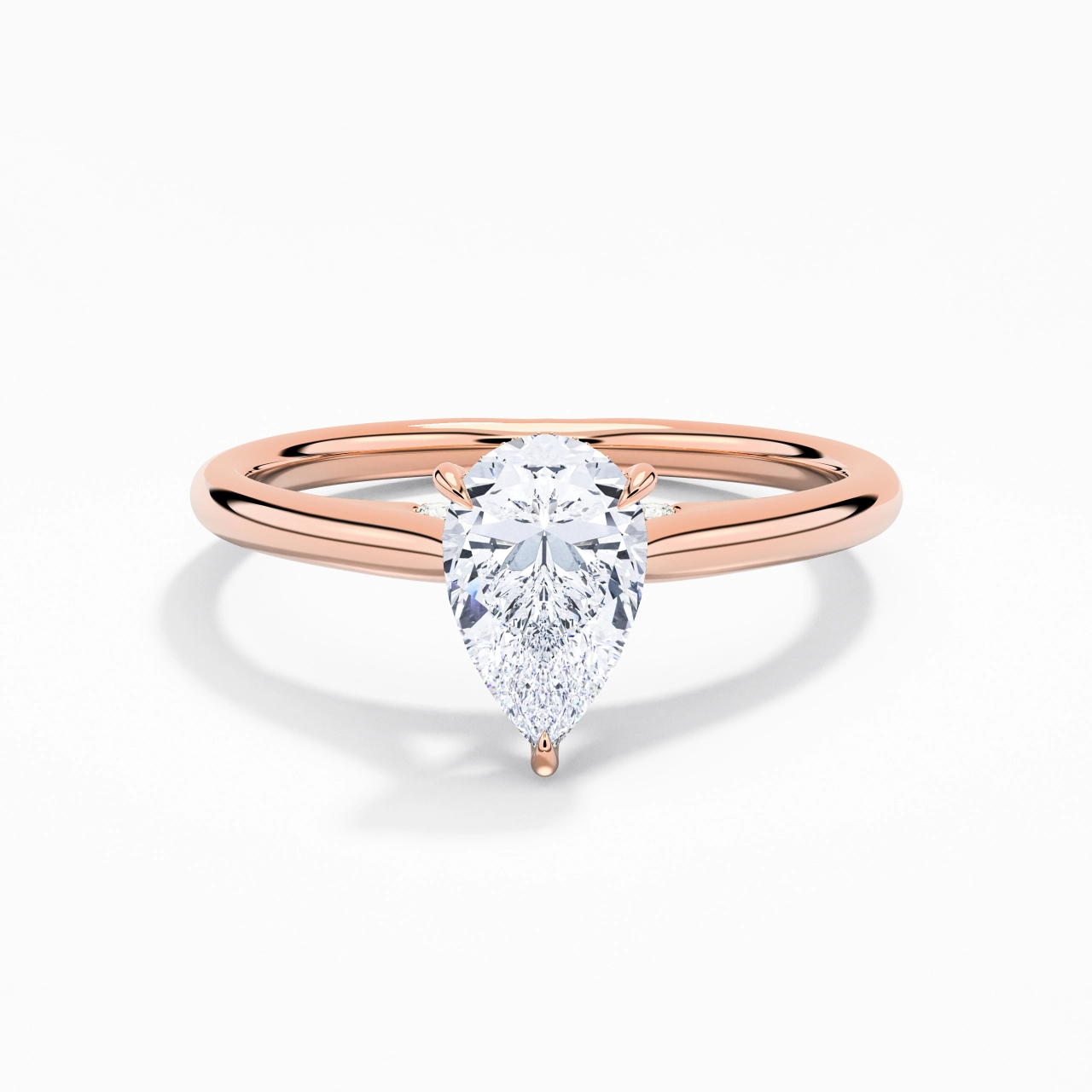 1.00ct Moissanite Bague de fiançailles Or rose 14 carats