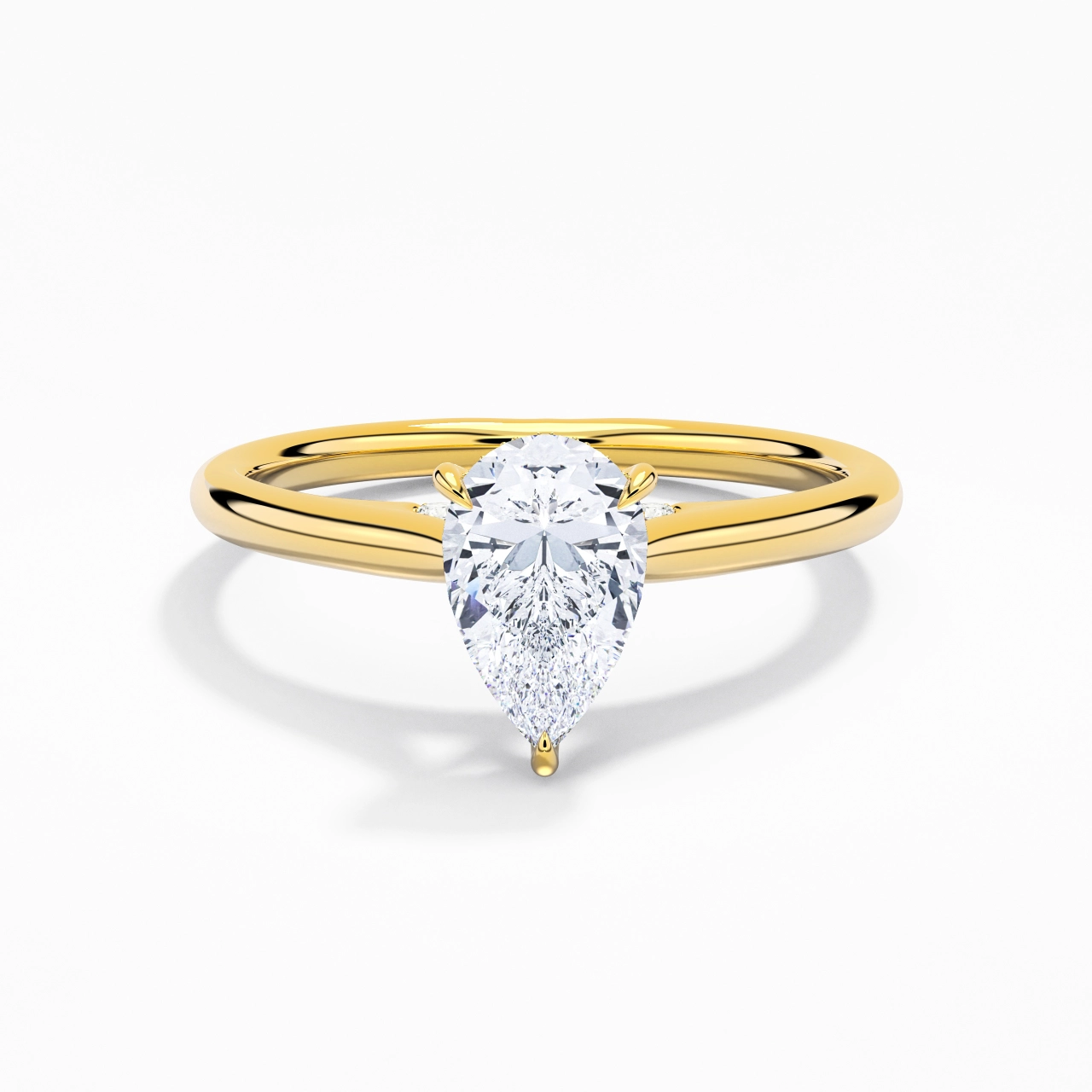 Éternel Poire 1.00ct Moissanite Bague de fiançailles