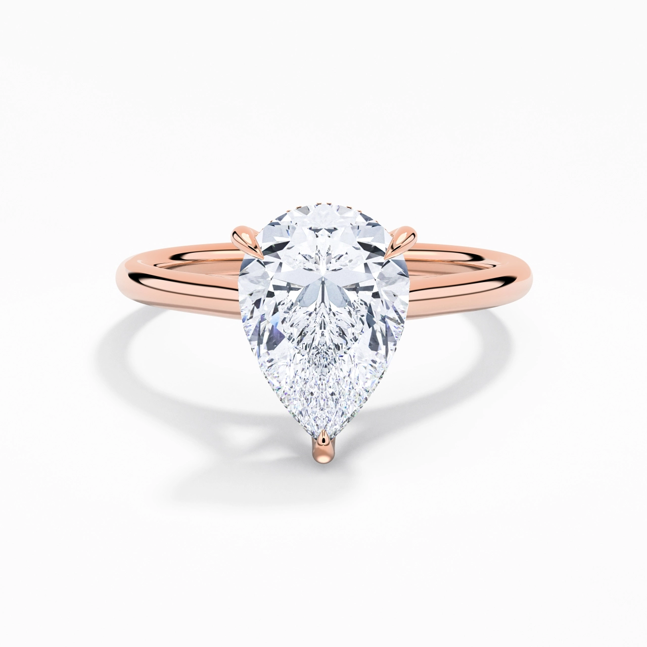 2.00ct Moissanite Engagement Ring 18K Rose Gold