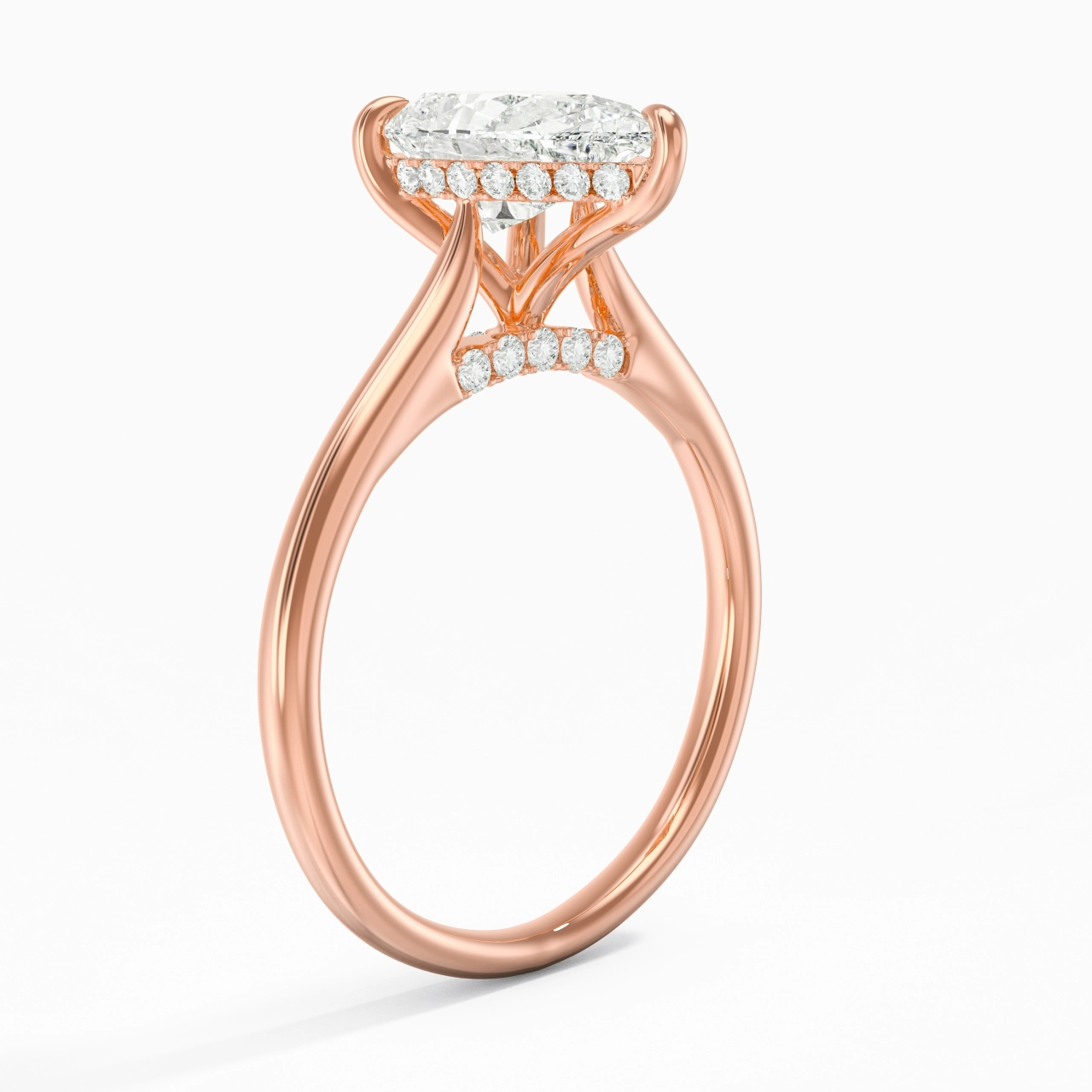 2.00ct Moissanite Engagement Ring 18K Rose Gold