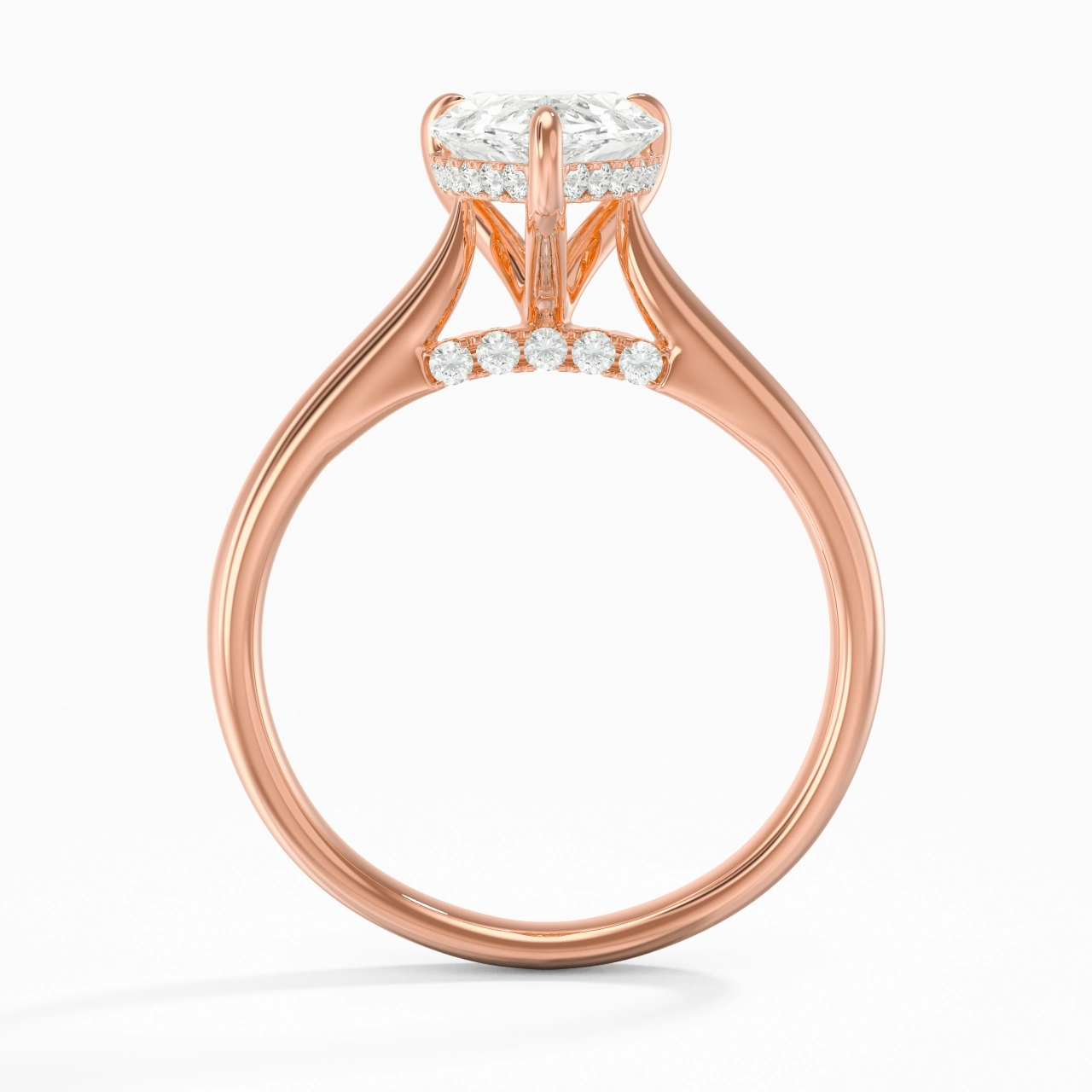 2.00ct Moissanite Engagement Ring 18K Rose Gold