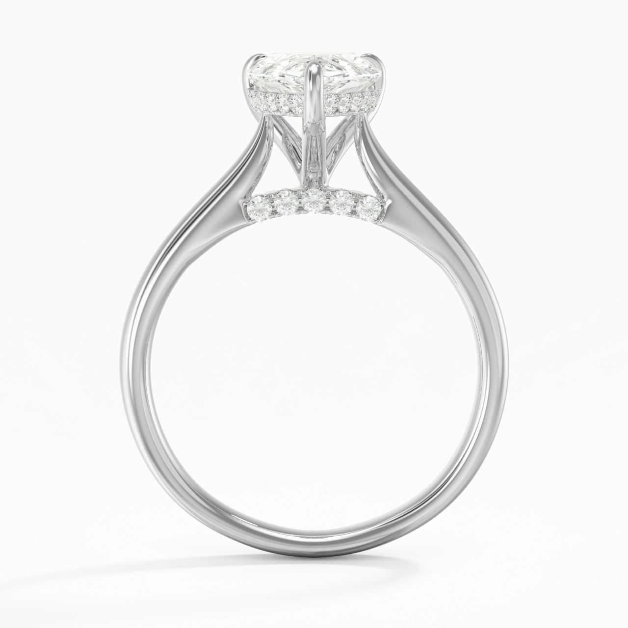 2.00ct Moissanite Engagement Ring 14K White Gold