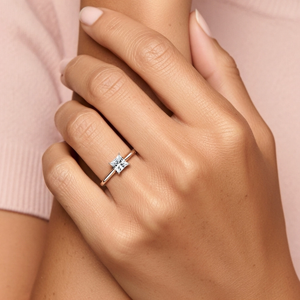 1.00ct Moissanite Bague de fiançailles Or rose 18 carats