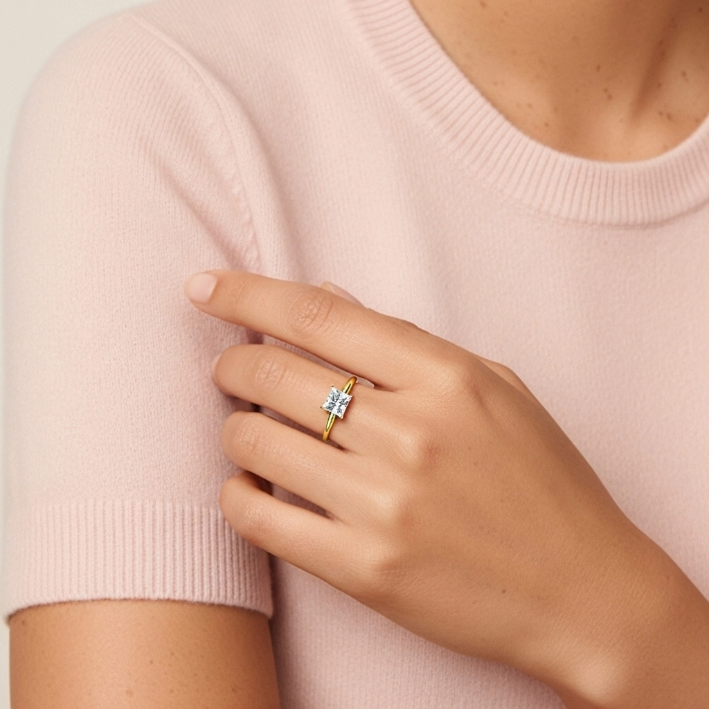 Éternel Princesse 1.00ct Moissanite Bague de fiançailles