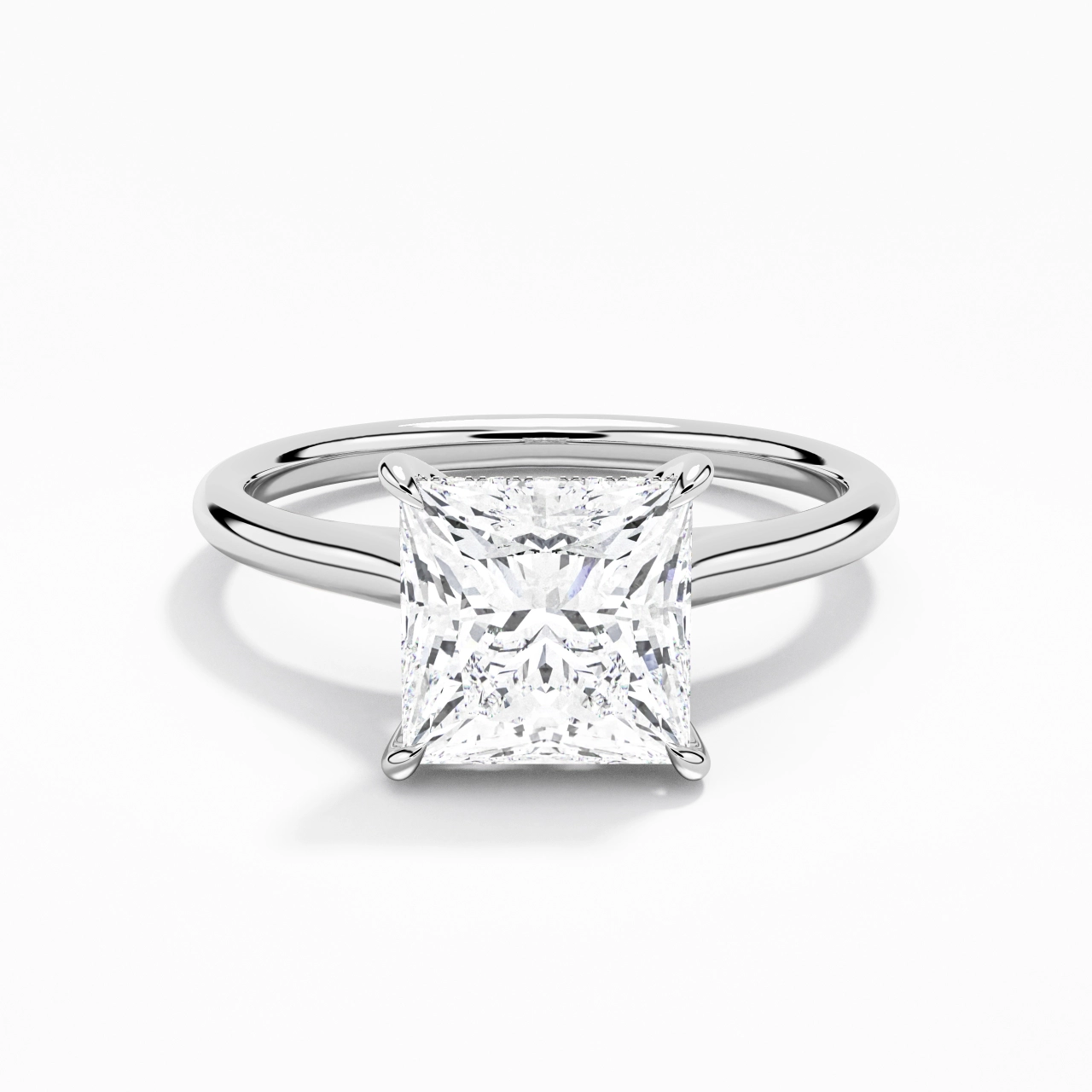 2.00ct Moissanite Engagement Ring 14K White Gold