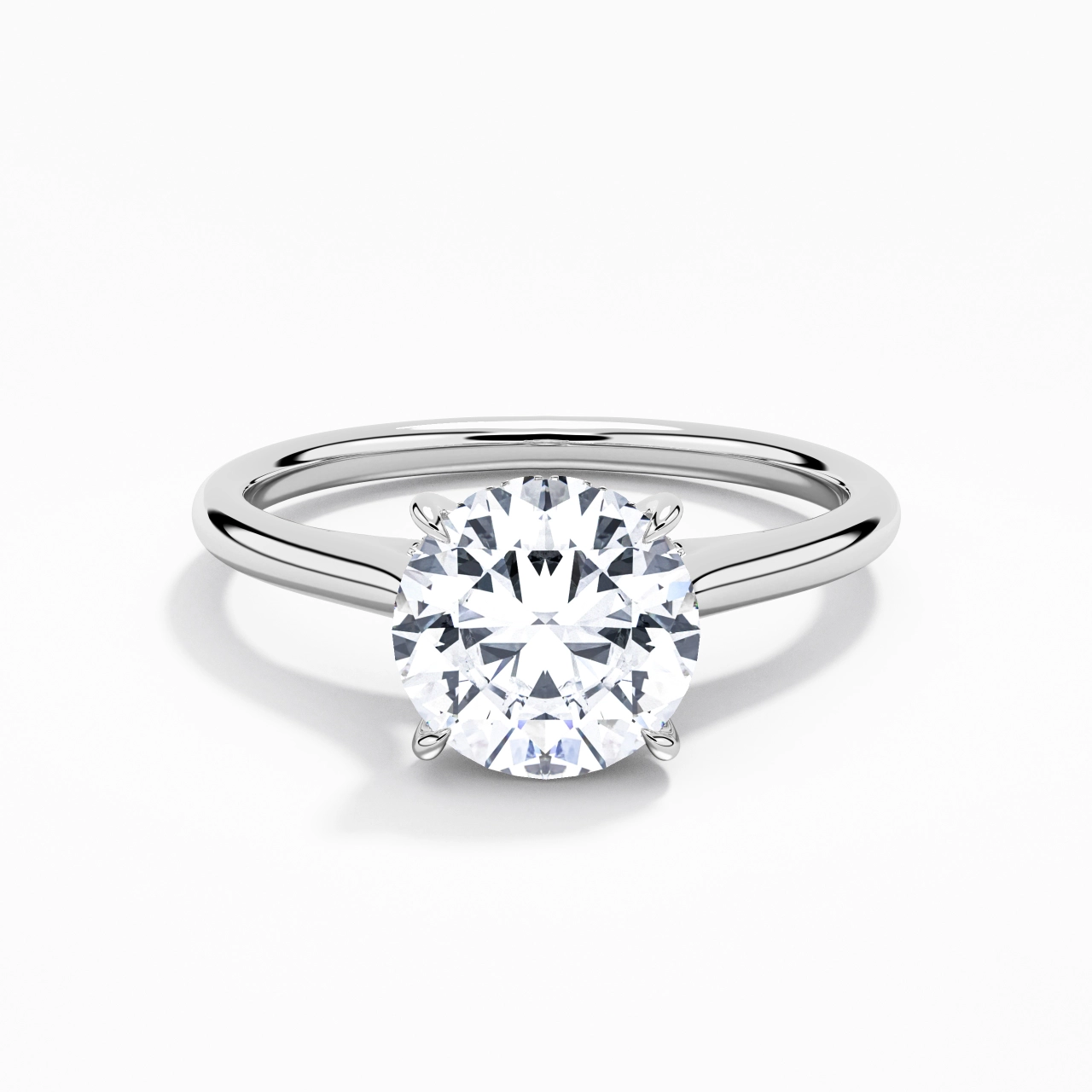 1.50ct Moissanite Engagement Ring 18K White Gold