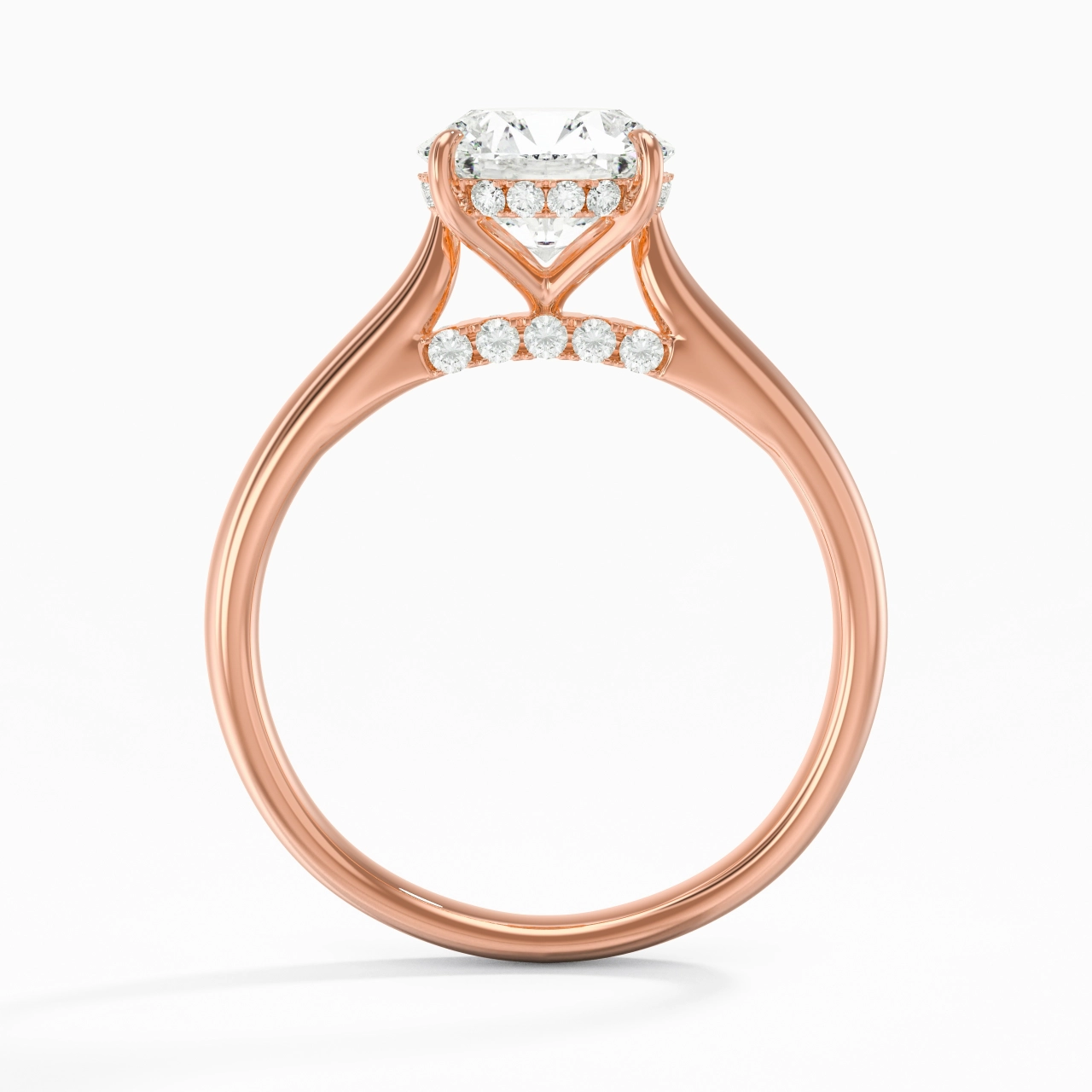 1.50ct Moissanite Engagement Ring 18K Rose Gold