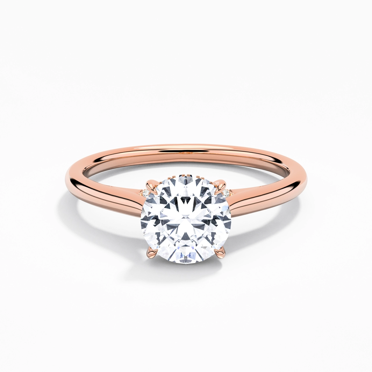 1.00ct Moissanite Bague de fiançailles Or rose 14 carats