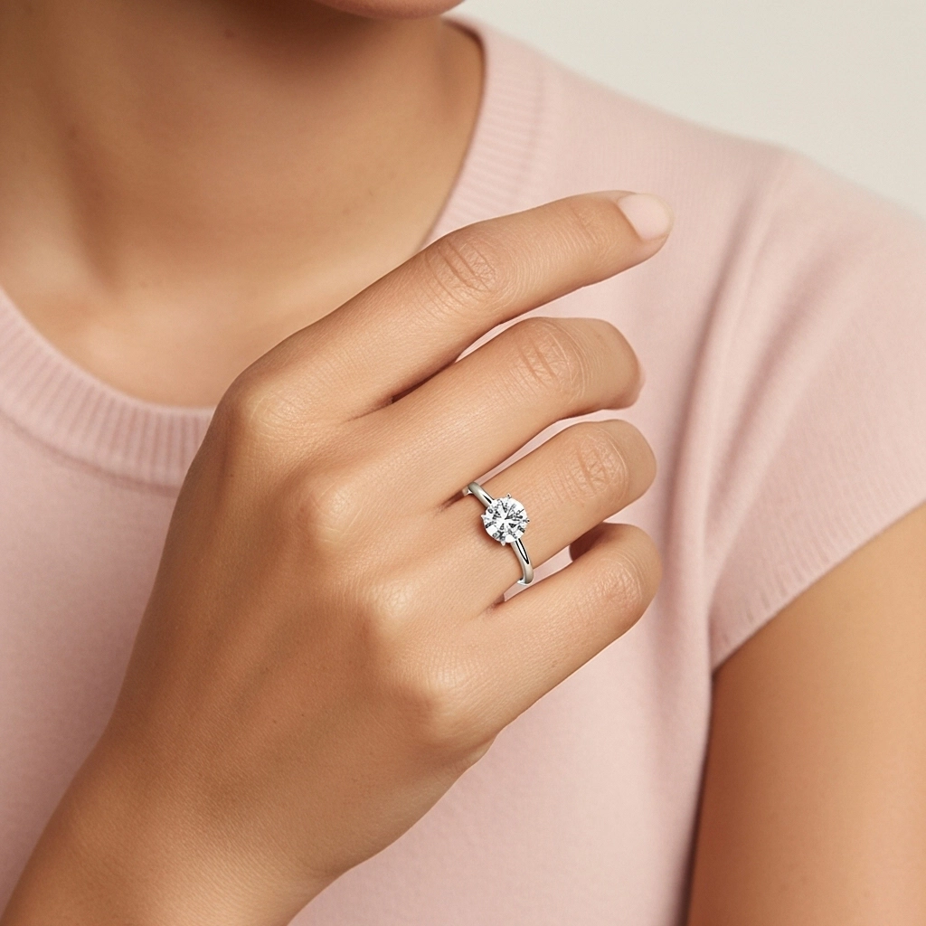 Éternel Rond 1.00ct Moissanite Bague de fiançailles