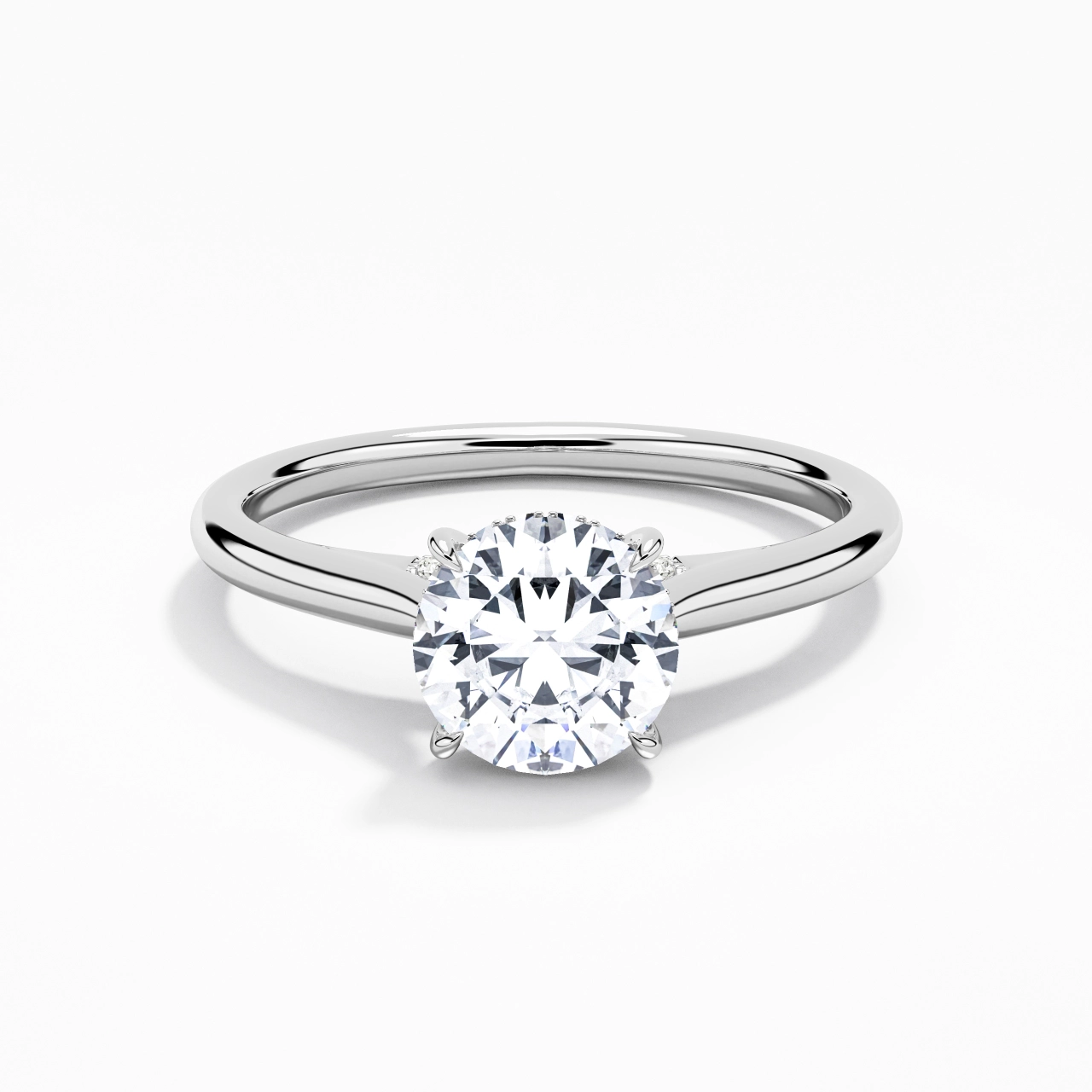 1.00ct Moissanite Engagement Ring 14K White Gold