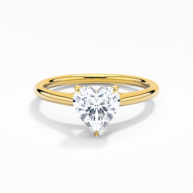 Timeless Heart Moissanite Engagement Ring 1.00ct In White 925 Sterling Silver Cathedral Hidden Halo Traditional Shank