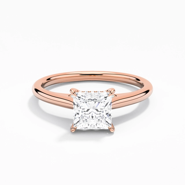 Timeless Princess Moissanite Engagement Ring 1.00ct In White 925 Sterling Silver Cathedral Hidden Halo Traditional Shank