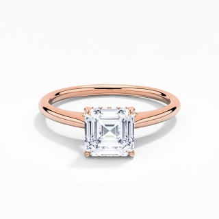 Éternel Asscher 1.00ct Moissanite Bague de fiançailles