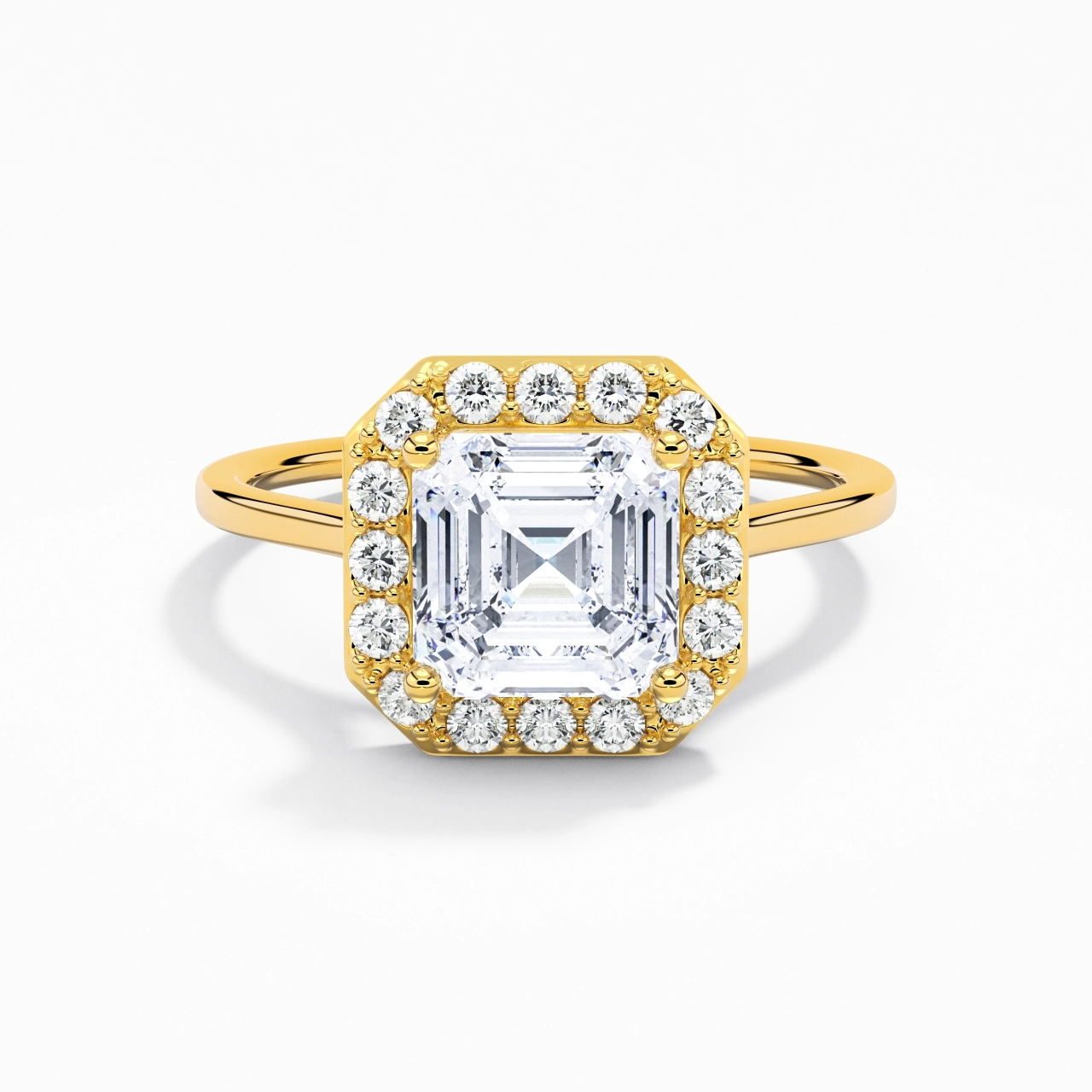 Simple Asscher 1.50ct Moissanite Engagement Ring