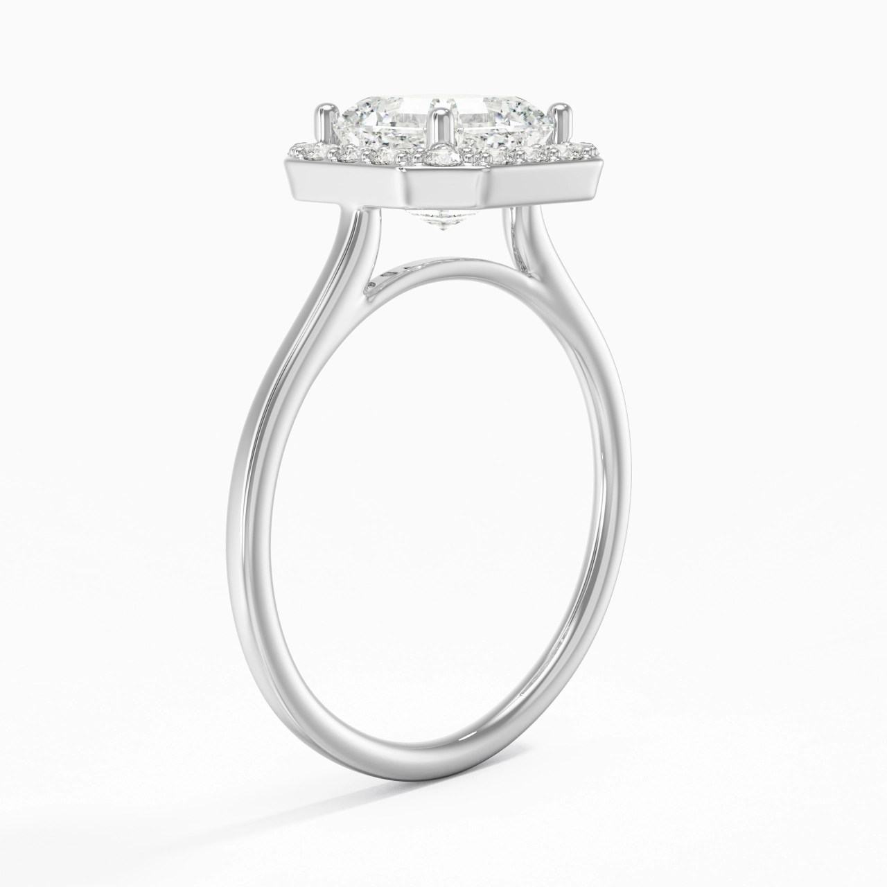 Simple Asscher 1.50ct Moissanite Engagement Ring