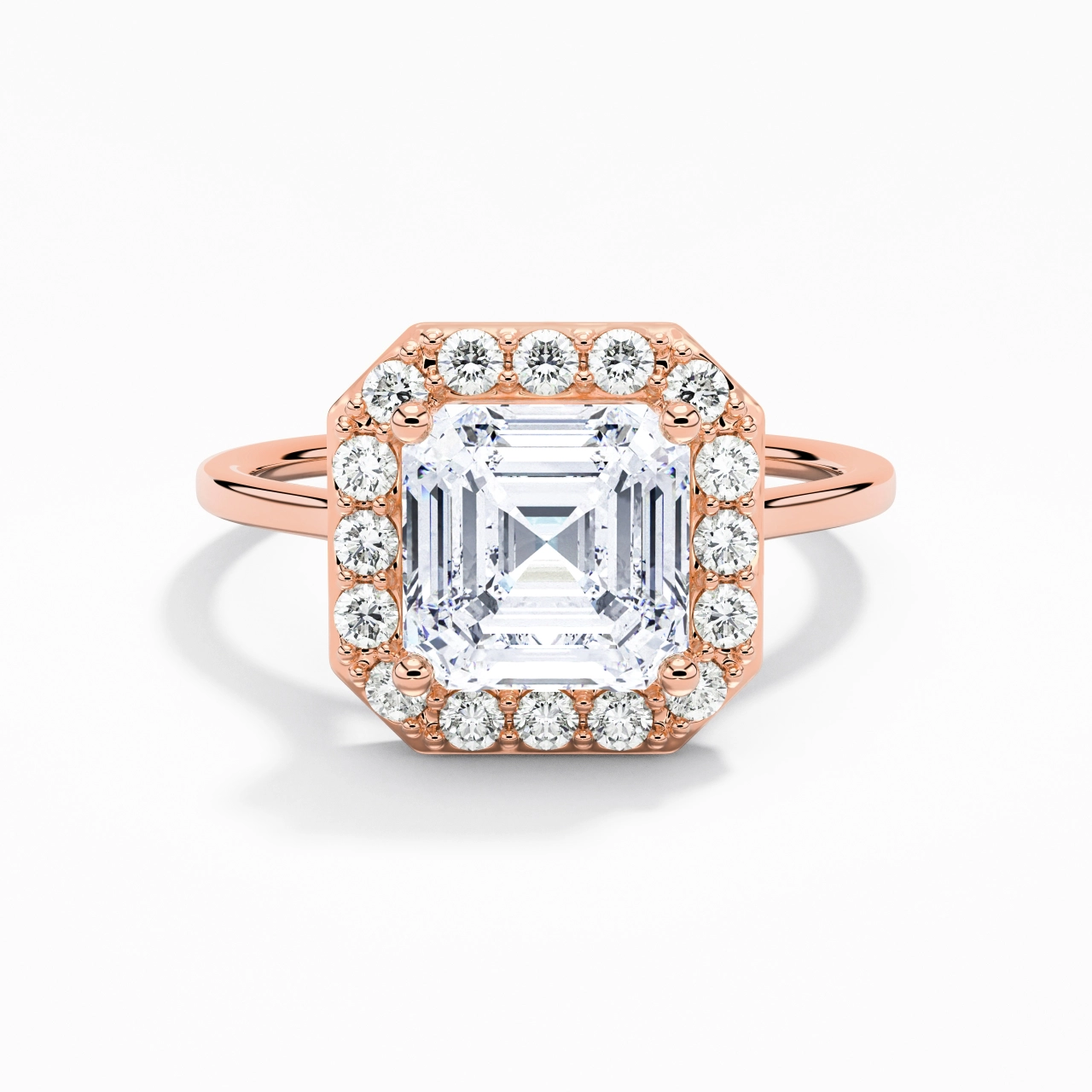 2.00ct Moissanite Engagement Ring 14K Rose Gold