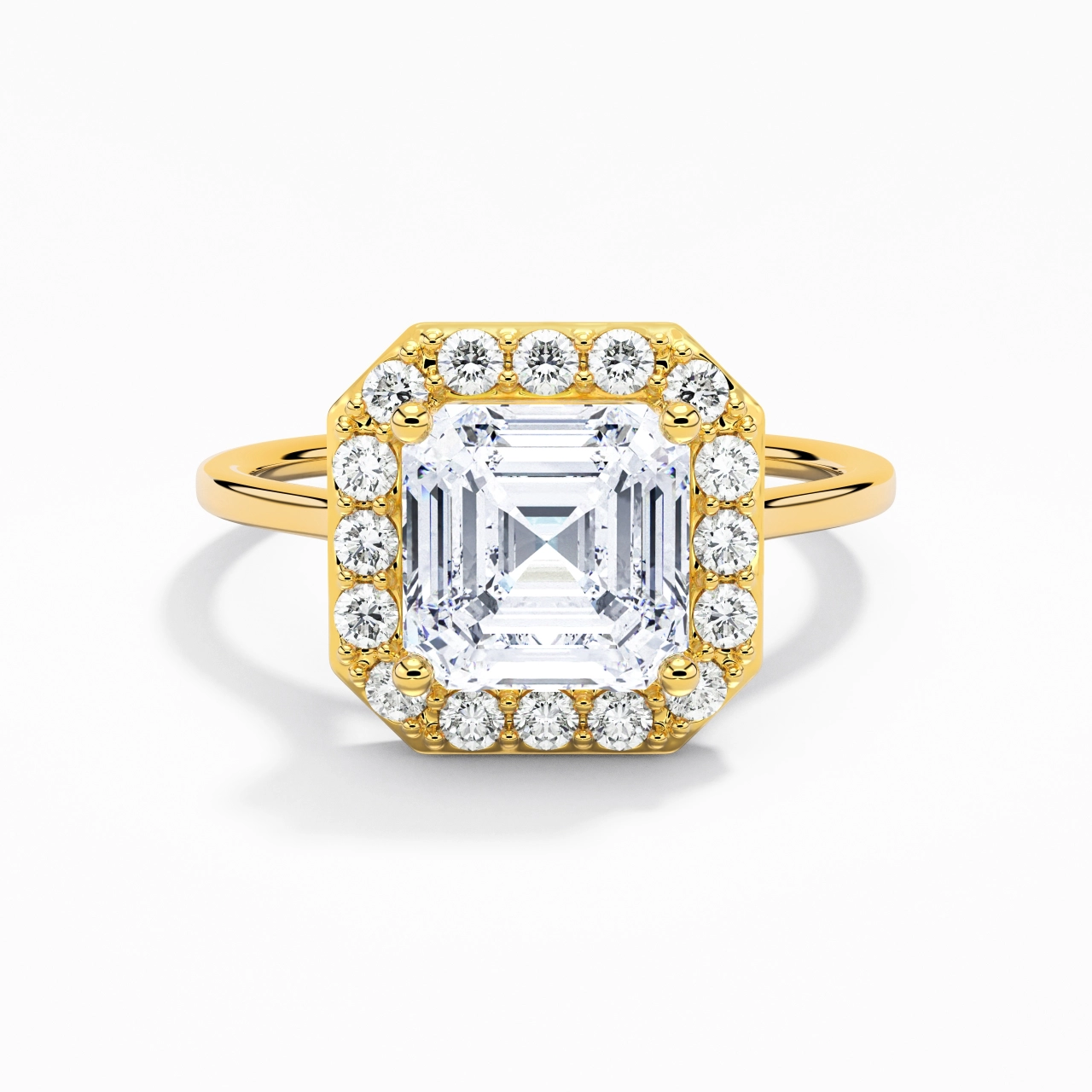 Simple Asscher 2.00ct Moissanite Engagement Ring