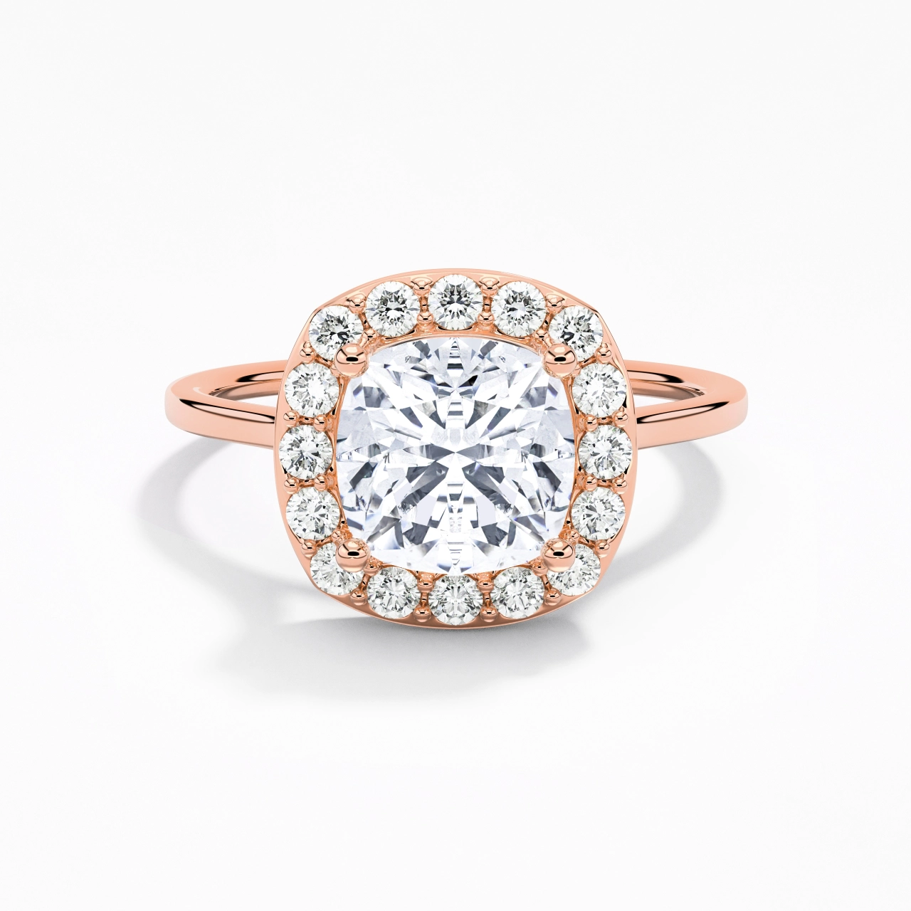 2.00ct Moissanite Engagement Ring 14K Rose Gold