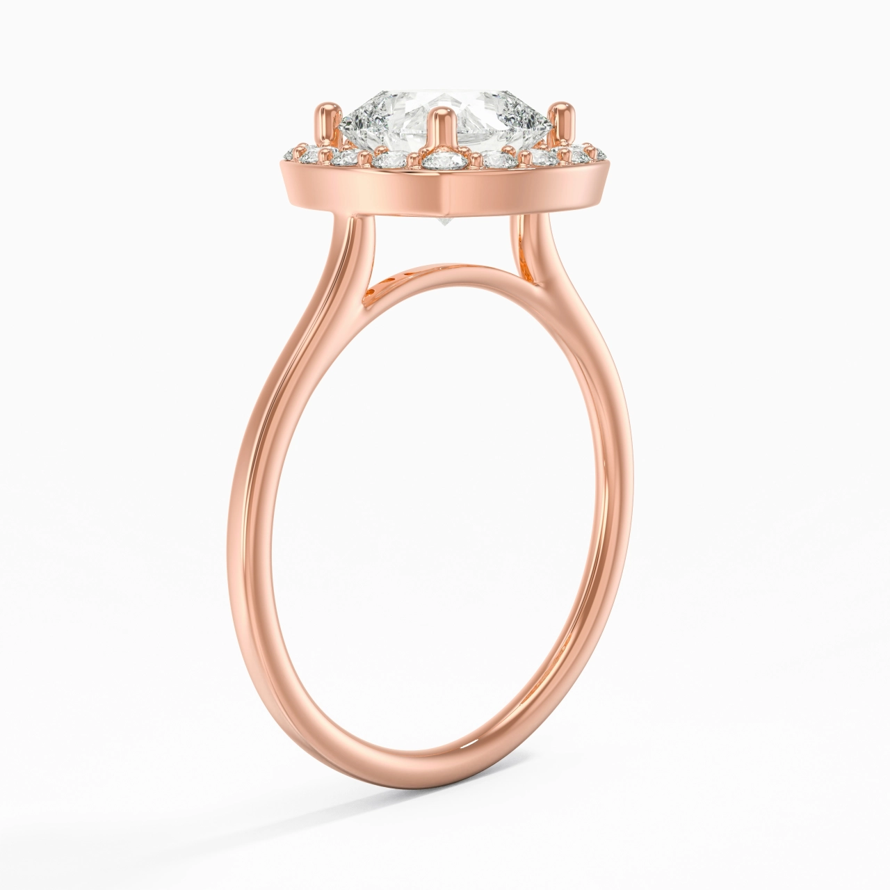 2.00ct Moissanite Engagement Ring 14K Rose Gold