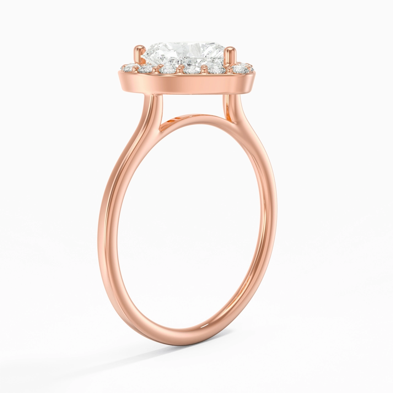 1.50ct Moissanite Engagement Ring 18K Rose Gold