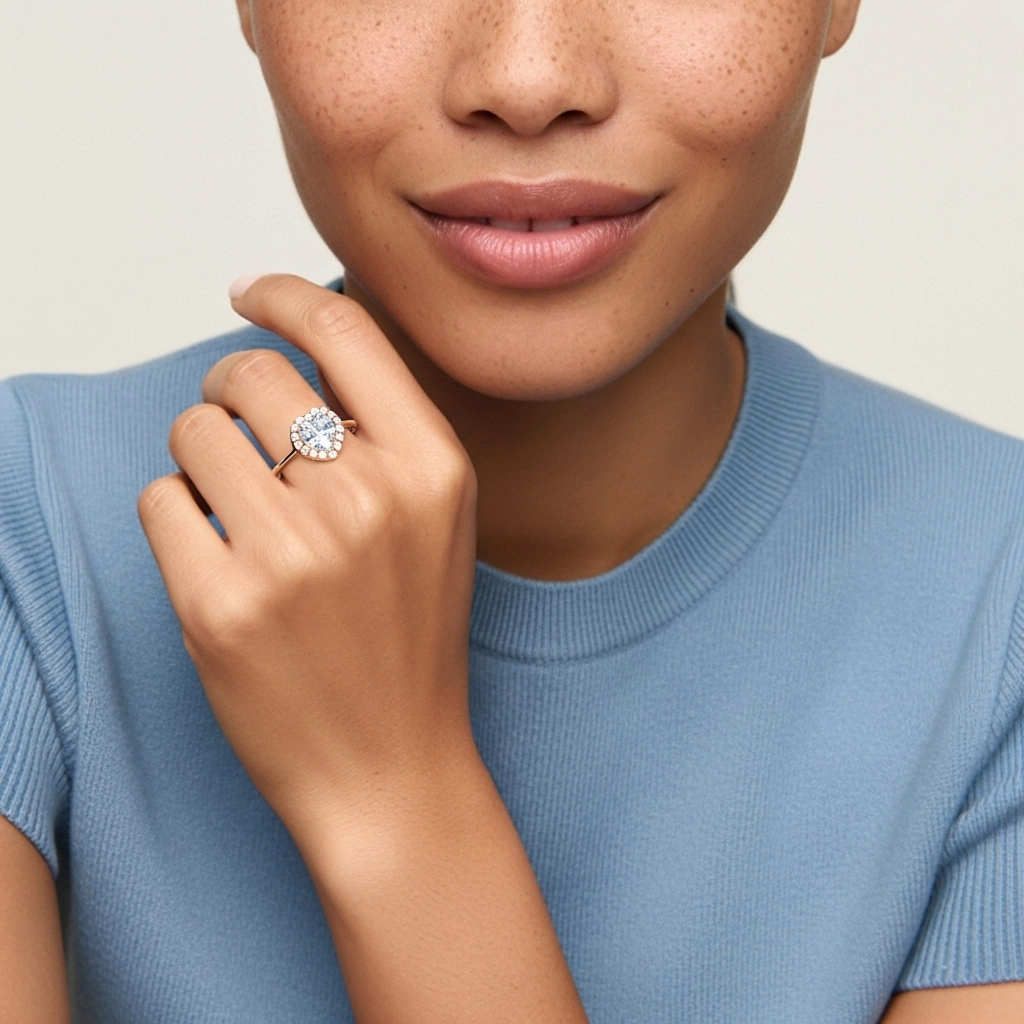 1.00ct Moissanite Bague de fiançailles Or rose 18 carats