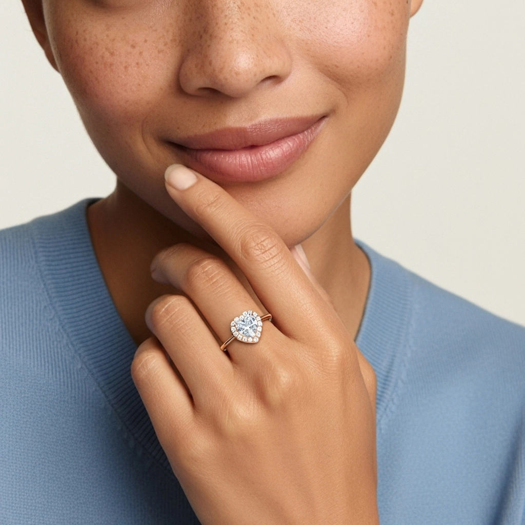 1.00ct Moissanite Bague de fiançailles Or rose 18 carats