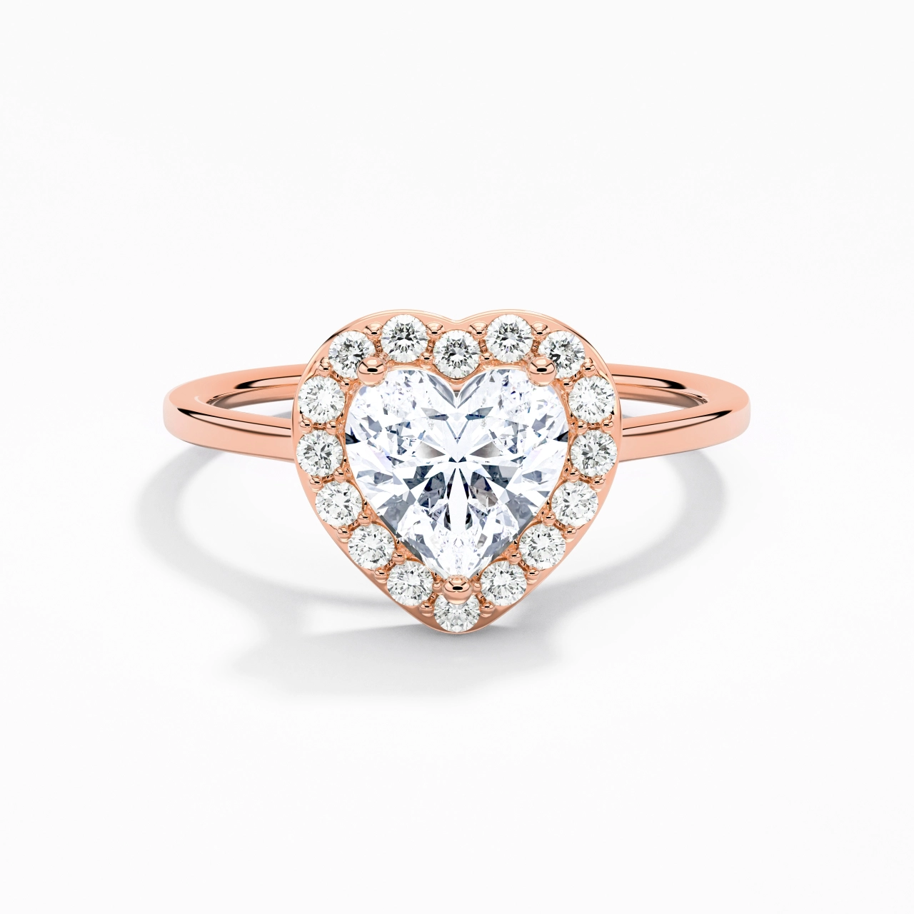 1.00ct Moissanite Engagement Ring 14K Rose Gold