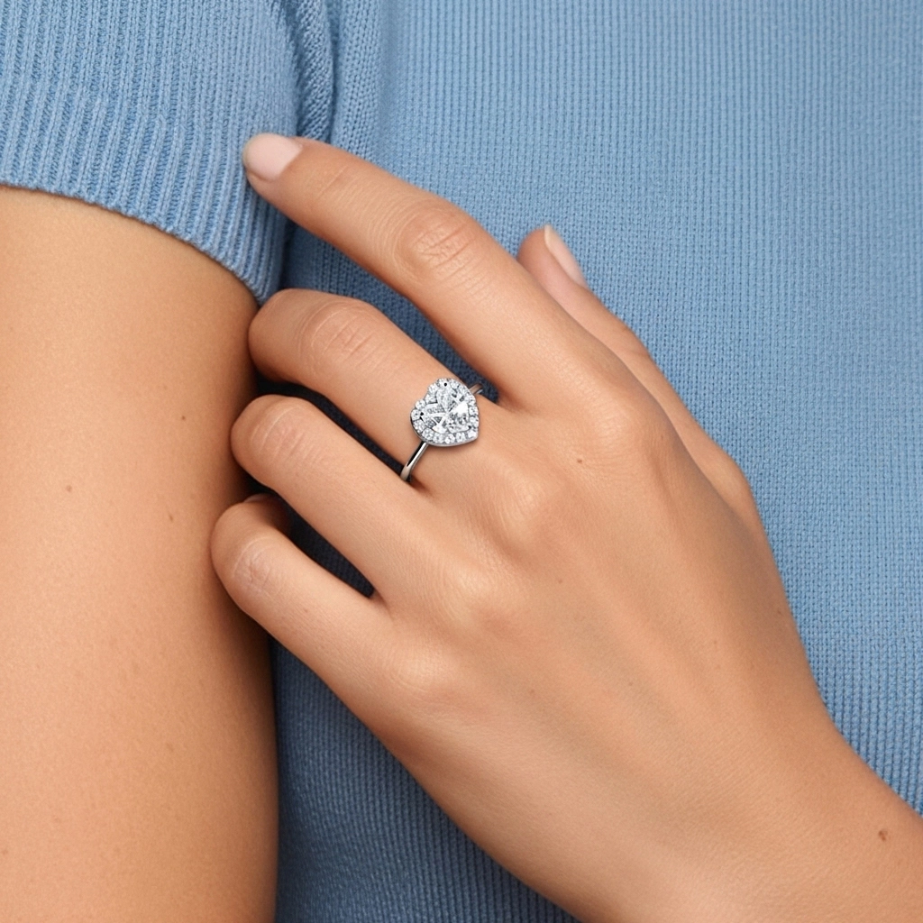 1.00ct Moissanite Bague de fiançailles Platine