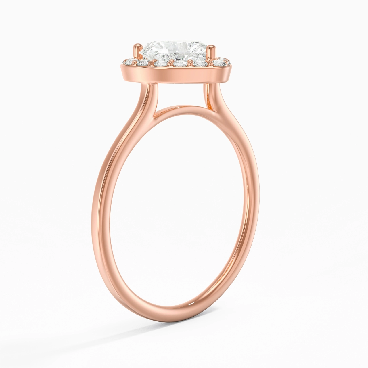 1.00ct Moissanite Engagement Ring 14K Rose Gold