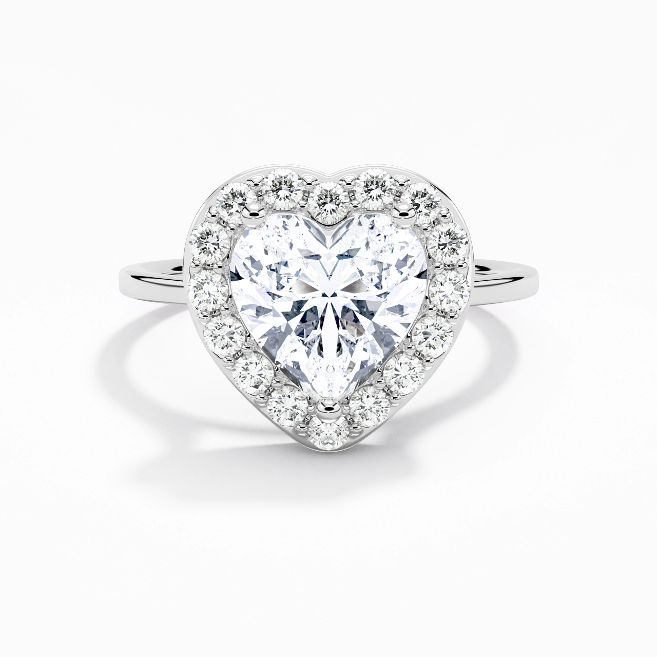 Simple Heart 2.00ct Moissanite Engagement Ring