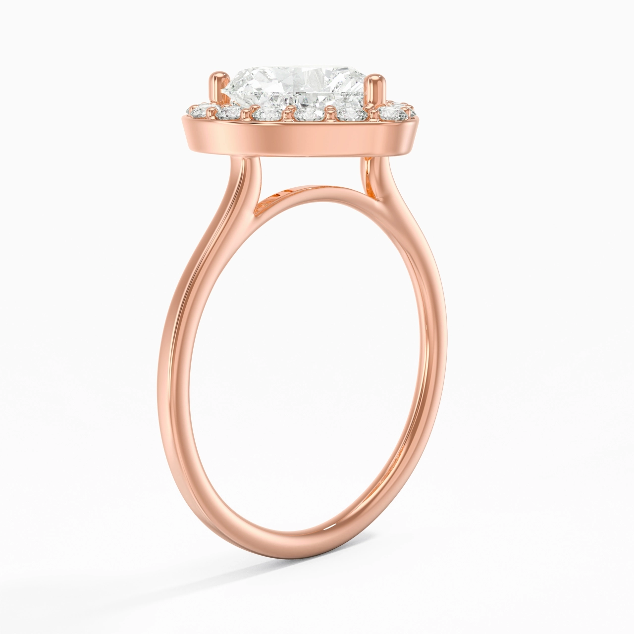 2.00ct Moissanite Engagement Ring 14K Rose Gold