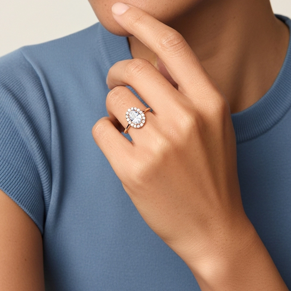 1.00ct Moissanite Bague de fiançailles Or rose 18 carats