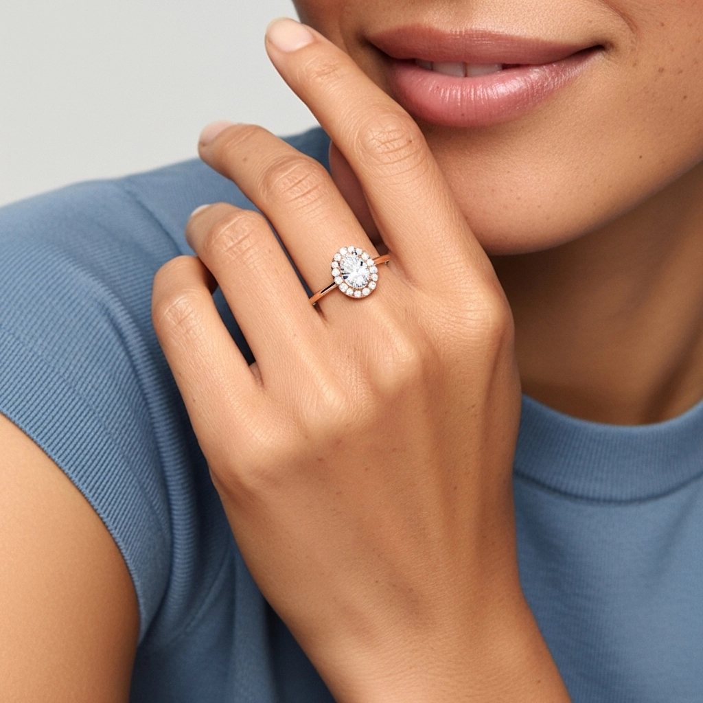 1.00ct Moissanite Bague de fiançailles Or rose 18 carats