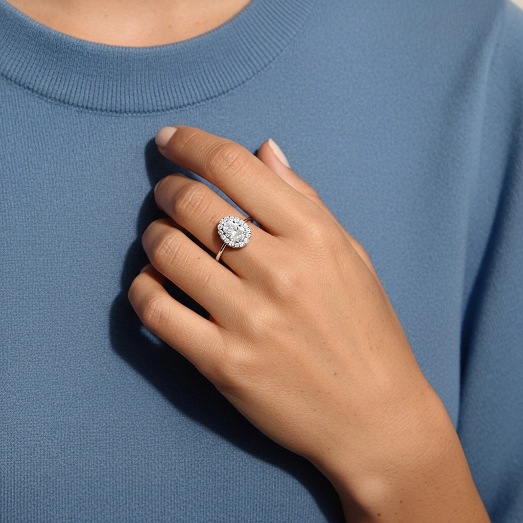 1.00ct Moissanite Bague de fiançailles Platine