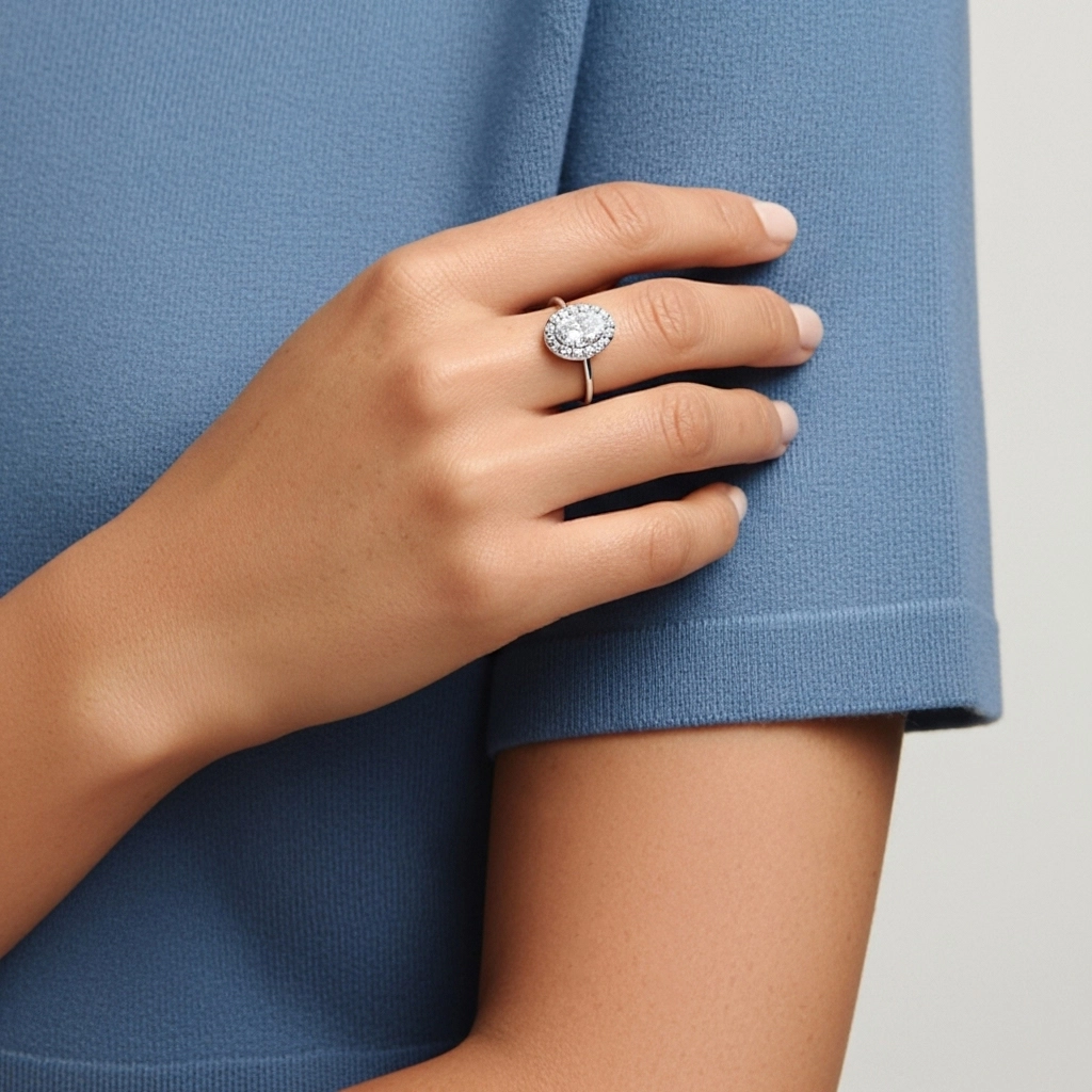 1.00ct Moissanite Bague de fiançailles Platine