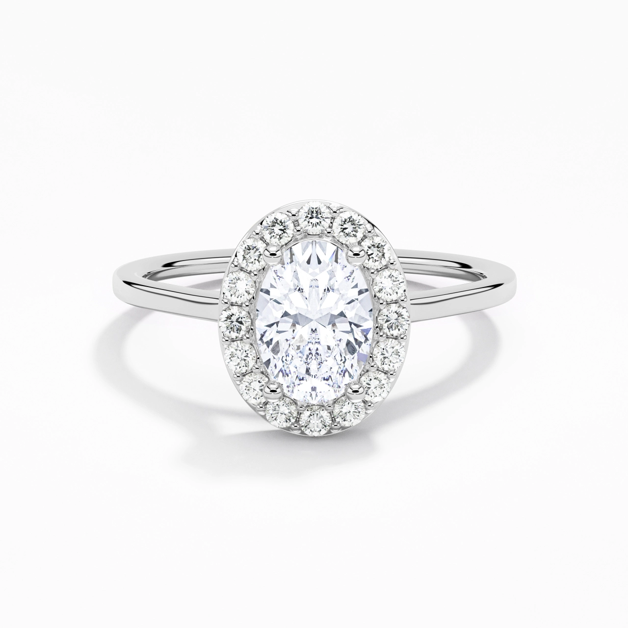 1.00ct Moissanite Engagement Ring 14K White Gold