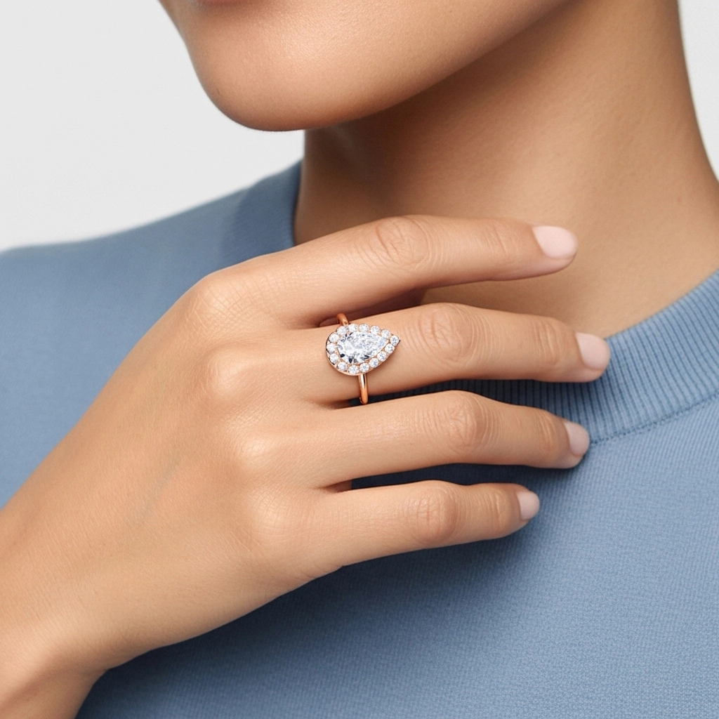 1.00ct Moissanite Bague de fiançailles Or rose 18 carats