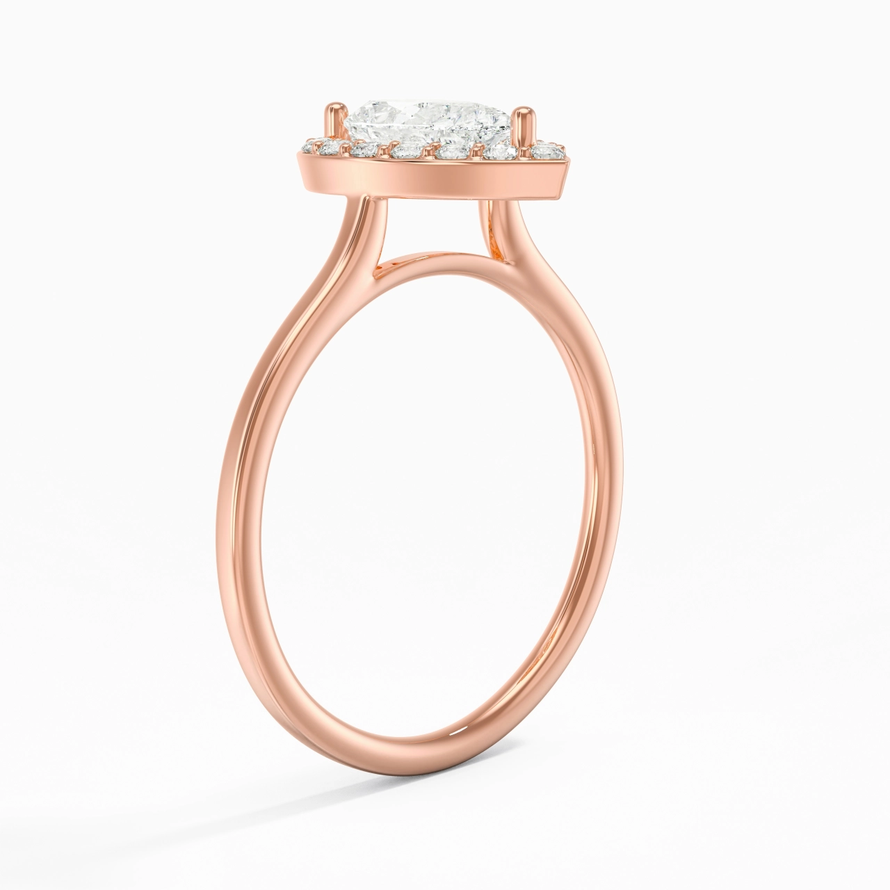 1.00ct Moissanite Engagement Ring 18K Rose Gold