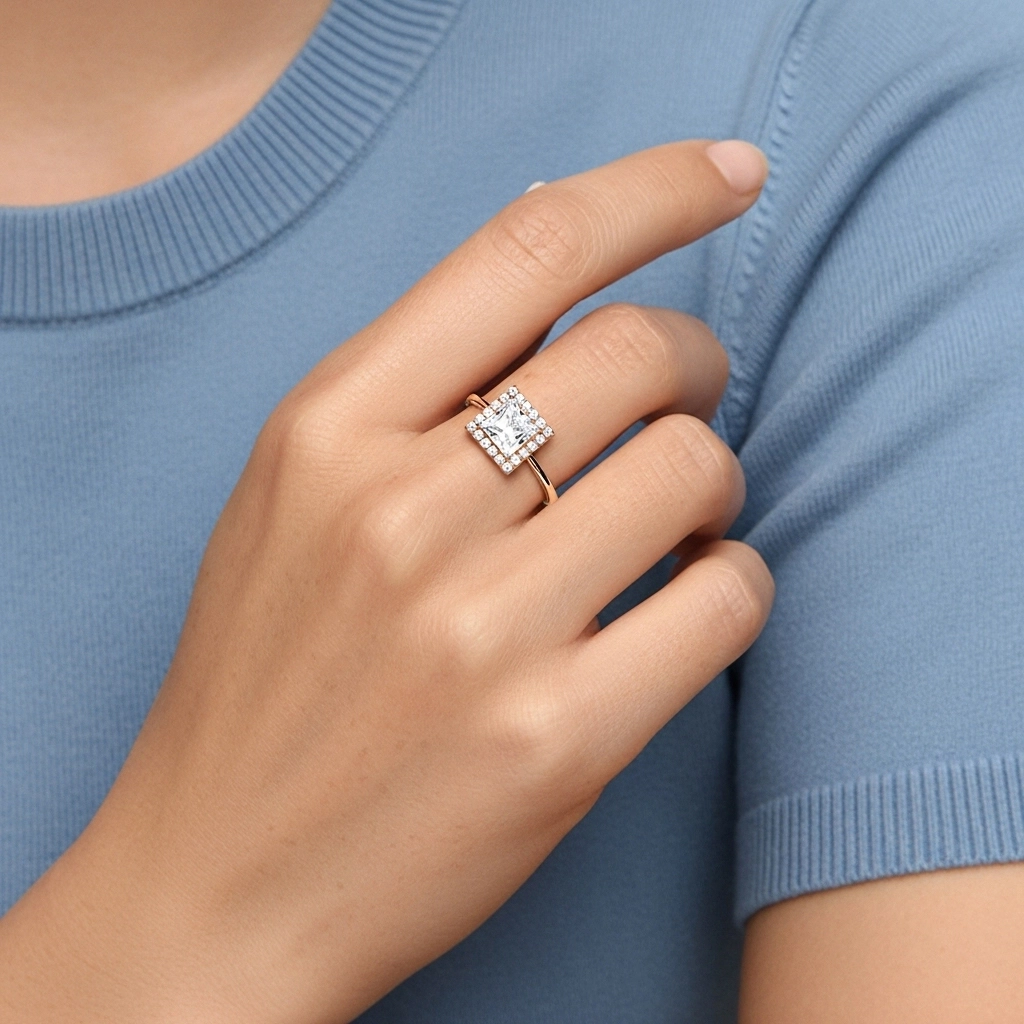 1.00ct Moissanite Bague de fiançailles Or rose 14 carats