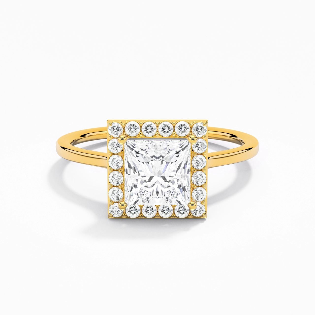 1.00ct Moissanite Engagement Ring 18K Gold