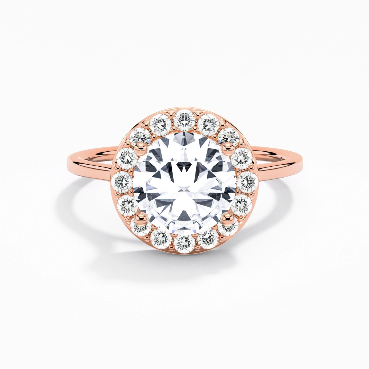 1.50ct Moissanite Engagement Ring 14K Rose Gold